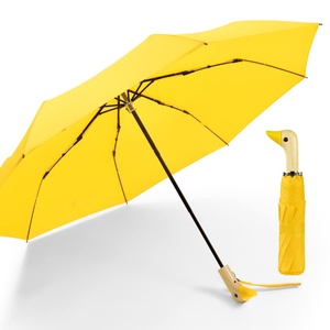 Hot Seller 19 Inch Compact Umbrellas Travel Umbrella Cute Duck Head Handle Design for Girls Gift Portable Sunshade Umbrella - Product Image 2