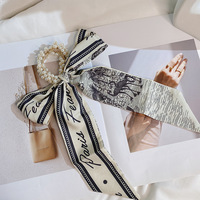 New Style Seiden schal Perle Haarring Bogen Bowknot Temperament Gummiband Haar Haar gummis für Mädchen