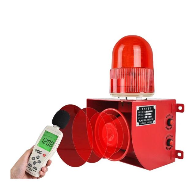 AC110V 120db Alarm Siren Horn Outdoor Siren Strobe Alarm Siren Safety Adjustable Waterproof Industrial Sound Light Alarm