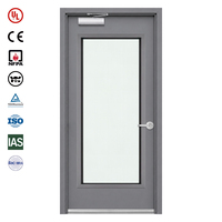 Porte coupe-feu en métal creux, résistance au feu 30 minutes, pour bâtiments industriels, porte de salle électrique avec panneau de vision