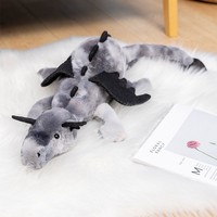 Célèbre Peluche Dragon du Ciel Longue et Moelleuse, Modèle Matcha Dragon Couché, en Coton PP et Velours, Dragon à Cœur de Cramoisi, Faible MOQ