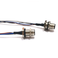 Harga Pabrik Soket Sensor Mini Din 5p M12 Konektor Pemasangan Panel Pria dengan Kabel Listrik