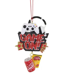 Personalized Game On! 'Bring soda and chips Christmas ornaments