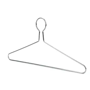 Wholesale metal coat hanger simple anti-theft coat hanger with anti-theft ring design coat hanger