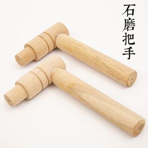 Stone Mill Accessories Wooden Handle Metal Rod Frame Durable Manual Grinding Kit - Product Image 4