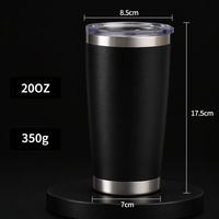 Gobelet de voyage isotherme en acier inoxydable à double paroi de 20 oz avec logo personnalisé, revêtement poudré, pour gravure laser et événements