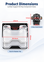 Kit universel de soutien lombaire électrique pour siège de voiture à 4 directions avec double chambre à air et interrupteur de commande à 4 directions