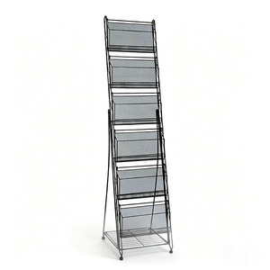 Espositore Moderno Autoportante per Giornali e Fumetti, Scaffale in Metallo per Riviste per Supermercati - Product Image 1