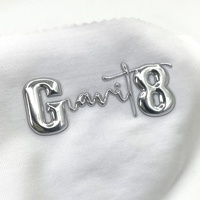 Écusson thermocollant 3D de marque, patch haute fréquence, badge pour casquette, étiquette de transfert thermique en TPU métallique argent/or, logo personnalisé pour tissu