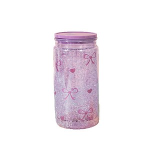 Gobelet en plastique de 12 oz en forme d'arc, double paroi, pour cola, écologique, couleur gelée, avec paille, type Mason, pour boissons glacées - Product Image 5