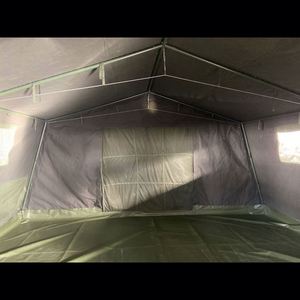 Carpa de Lona Grande Tipo Tubo, Color Verde Militar, para Cuatro Estaciones, con Certificación CE/ISO, Doble Capa, Impermeable, para 50 Personas, 3000 mm, para Camping - Product Image 4