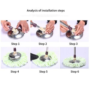 Fregona de limpieza mágica de Doble accionamiento con cubo extraíble, limpiador de suelo de cocina para el hogar, fregonas giratorias de presión manual, poste de acero - Product Image 6