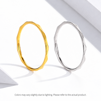 Bague en acier inoxydable à facettes fines, placage sous vide 14K