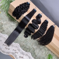 Lots de Cheveux Humains Vierges Indiens Premium 100% Naturels, Double Trame, Ondulés Bouclés, Non Traités, Sans Perte de Cheveux, pour Extensions de Tissage