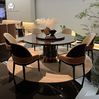 Ensemble de table à manger italienne avec 6 chaises de designer, fabrication Foshan, pour usage domestique, hôtelier et projets de villas, vente en gros