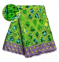 Kain Ankara Wax Cetak Nigeria Berkualitas Tinggi 3D 5 Yard, Batik Super Grand Afrika Bordir Renda Emas, Bernapas, Cocok untuk Pernikahan