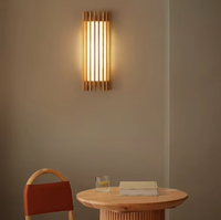 Lampes murales LED en bois de noyer, base d'ampoule E26, design moderne pour salon, hôtel, couloir, lumière d'ambiance