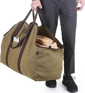 Free Sample Vaccum <b>Compressed</b> Bag Customized Logging Bag Firewood Storage Bag <b>Log</b> Carrier Tote Vietnam Heavy Duty Canvas - Product Image 4