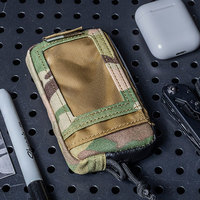 Monedero Táctico Mini de Nailon Impermeable 500D con Logotipo Personalizado, Bolsillo Frontal para Tarjetas, Llaves, Monedas, Bolsa Exterior con Cremallera para Pasaporte