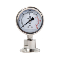 Glycerin Filled Cylinder Industrial Pressure Gauge Stainless Steel 304 Clamp Diaphragm Measuring Instruments 0-4bar High Quality