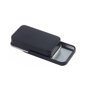 Schwarz-Weiß-Silberne Rechteckige Mini-Schiebedosen für Bonbons, Cremes, Ringe, Broschen, Halsketten und Balsame - Verpackungsdosen aus Blech - Product Image 5