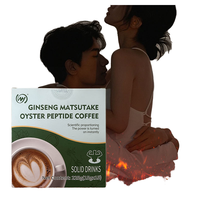 Vente en gros OEM ODM 10g * 15 Boîte d'emballage Homme Fort Puissance Énergie Ginseng Huître Peptide Extrait Café Instantané