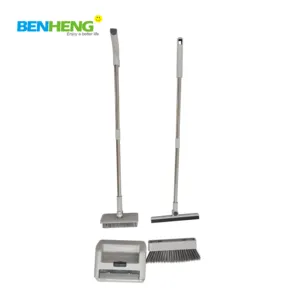 Long Handle Sweep Set and Lobby Broom Upright Grips Sweep Set with Broom for Home Kitchen Room Office and Lobby Floor Dust Pan