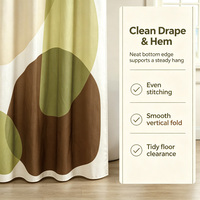 Rideau de Douche Abstrait Style Mid-Century Moderne en Tissu Imperméable, Décoration Géométrique pour Salle de Bain 180*180cm, Écologique et Séchage Rapide, Vente en Gros