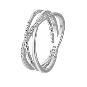Adodo Jewelry Fashion 925 Sterling <b>Silver</b> Micro Insert 1MM VVS GRA Moissanite <b>Cross</b> Design Eternity Band Fine Dazzling Gift - Product Image 1