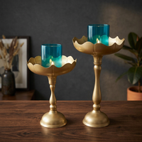 Bougeoir en verre et métal doré avec votive pour la décoration intérieure Noël Diwali mariage indien cadeaux de retour