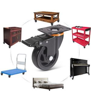 Master-Series Wear-Resistant Pu Workbench Casters Set Of 4 Pcs With Total Locking Brake And Quick-Install Kit For Workshop <b>Racks</b> - Product Image 1