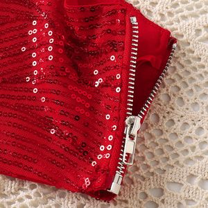 Set di Abbigliamento per Neonata, Top Corto con Paillettes Rosse e <span class=keywords><strong>Pantaloncini</strong></span>, 2 Pezzi, Set Carino Bianco per <span class=keywords><strong>Bambina</strong></span> - Product Image 3