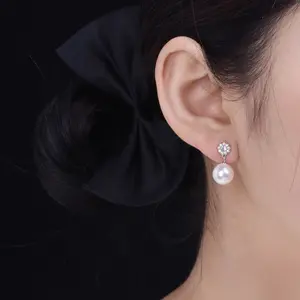 Orecchini di perle di lusso di alta gamma stile Pop per donne in argento S925
