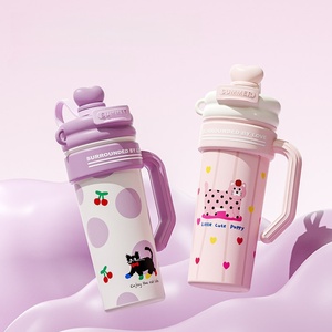 KY 316 en acier inoxydable de style dessin animé en acier inoxydable tasse à café, <span class=keywords><strong>jus</strong></span> et paille de lait-<span class=keywords><strong>bouteille</strong></span> d'eau de voyage isolée <span class=keywords><strong>sous</strong></span> <span class=keywords><strong>vide</strong></span> - Product Image 4