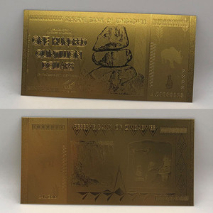 1200pcs Rhino 1.0million Billion Zimbabwean Dollar Fake Gold Banknotes with Box 120pcs Appraisal Certificate for Collection and - Product Image 4