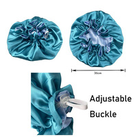 Bonnet de couchage réversible double couche réglable pour femmes, bonnet de nuit en satin de soie, accessoires de cheveux personnalisés de grande taille, 36cm
