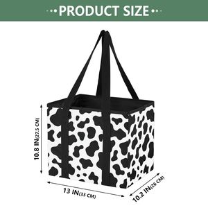 Wholesale Custom Cow Printed Car <b>Trunk</b> Organizer Foldable Grocery Bag with Handles <b>Large</b> Capacity Collapsible Shopping Bag - Product Image 2