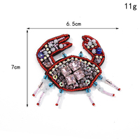 PH074 personnalisé fait à la main animaux marins coquillages hippocampe tortue dauphin perlé strass Patch 3D paillettes Applique pour vêtements