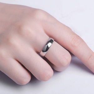 Anneaux unisexes tendance Sun Star en argent sterling 925, bande unie de 5 mm de large, zircon plaqué rhodium pour mariage, fiançailles, anniversaire - Product Image 5