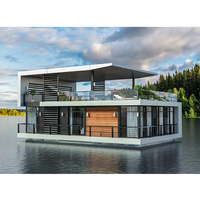 Club de luxe flottant, maison flottante sur la mer, hôtel flottant, villa flottante, restaurant aquatique, maison préfabriquée, île flottante, projet flottant