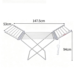 Tendedero Metálico Eléctrico Plegable con Alas para Secado en el Suelo, Multifuncional para el Hogar - Product Image 6