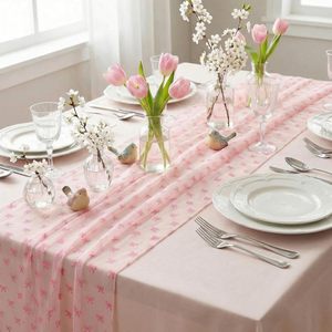 <span class=keywords><strong>Chemin</strong></span> <span class=keywords><strong>de</strong></span> <span class=keywords><strong>table</strong></span> en tulle rose avec nœud brodé, décorations <span class=keywords><strong>de</strong></span> <span class=keywords><strong>table</strong></span> saisonnières, tissu en tulle pour la décoration intérieure, fête prénuptiale, mariage - Product Image 4