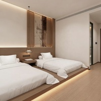 Juego de Muebles de Dormitorio de Hotel de Melamina Moderna y Lujosa para Hoteles y Apartamentos de 5 Estrellas, Tamaños Personalizados, Suite Completa para Habitaciones de Huéspedes