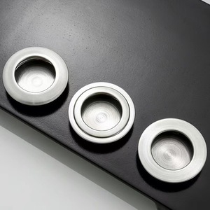 Stainless Steel Round Concealed Handles Flat Edge Beveled Edge Double Lined For <b>Drawer</b> Cabinet Wardrobe Doors - Product Image 1
