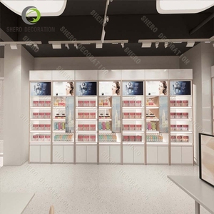 Escaparate de exhibición de cosméticos de salón profesional de pie con cerradura para productos para el cuidado de la piel Escaparate de exhibición de cosméticos - Product Image 2
