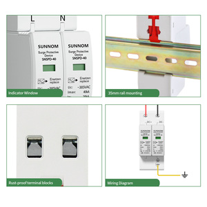 Tăng thiết bị bảo vệ 500V 600V 800V <span class=keywords><strong>20ka</strong></span> 40kA 3 P 3 cực ba giai đoạn T2 DC <span class=keywords><strong>Surge</strong></span> Protector SPD cho năng lượng mặt trời hệ thống - Product Image 3