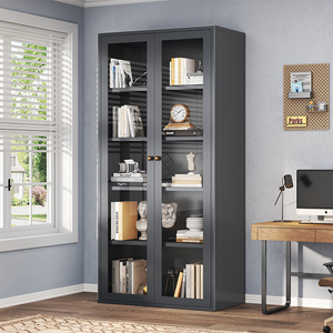 Thép hiện đại & kính kệ sách cho căn hộ sống văn phòng thiết kế hiện đại thư viện đồ nội thất Tầng-đứng kệ sách đơn vị - Product Image 1