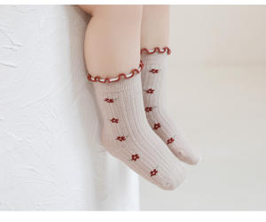 Kaus kaki jala bayi baru lahir, Kaos Kaki katun nyaman warna polos kartun musim dingin untuk balita - Product Image 6