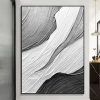 Peinture à l'huile sur toile texturée moderne avec cadre pour projets hôteliers et commandes groupées