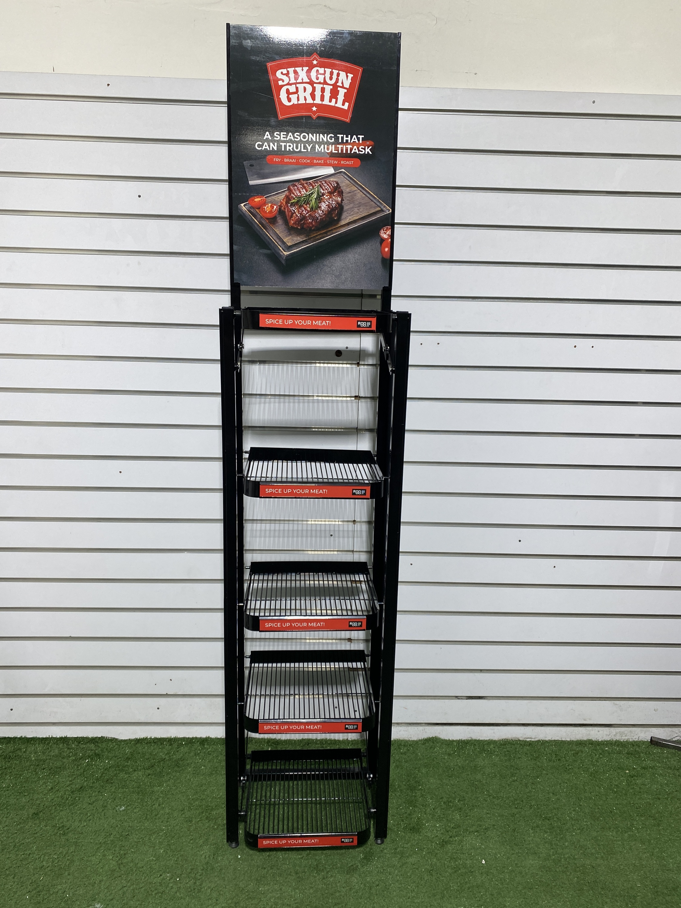 Apache Foldable Modern Black for 5-Layer Metal Beverage Display Stand Floor Racks for Exhibition & Retail Shops — view 6